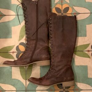 Charles David distressed Leather Lace up Boot